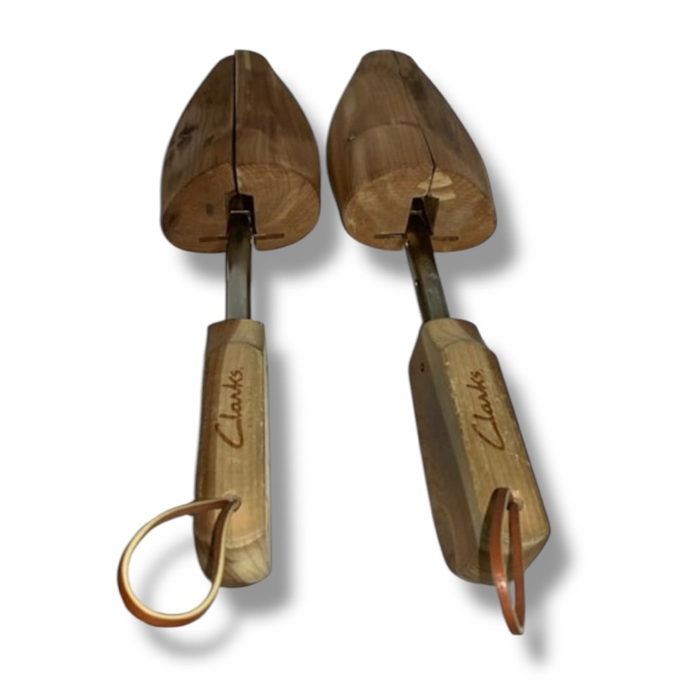Clarks Wooden Shoe Stretch Shapers Self Adjusting Shoe Form With Loops Size XL